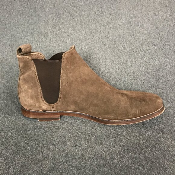 Eram Mens Brown Suede Chelsea Fashion Ankle Boots Pull On Round Toe EU 45 US 12 - Picture 2 of 9